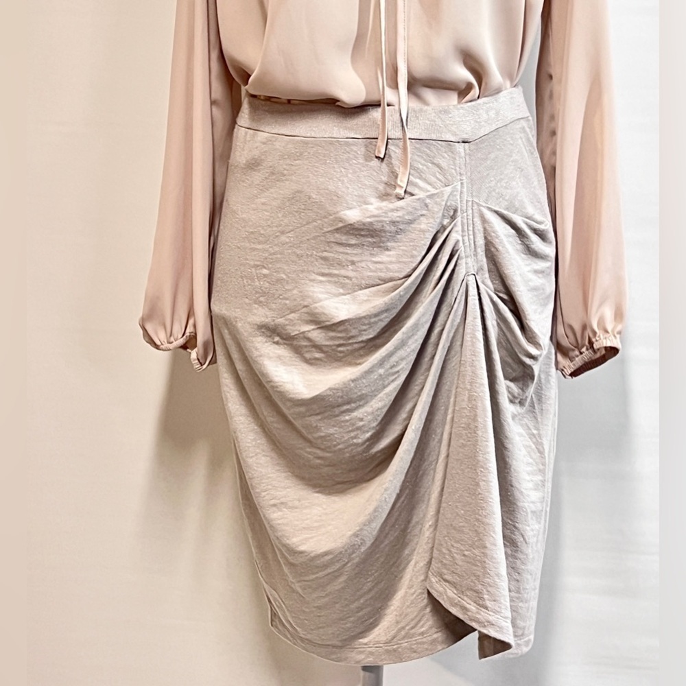 IRO Taupe ruched front mini skirt size M